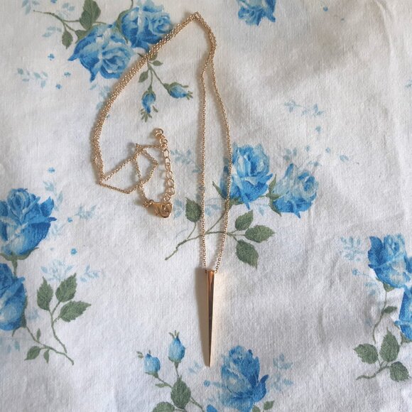 Gold-Plated Dagger Pendant Necklace - Picture 3 of 3